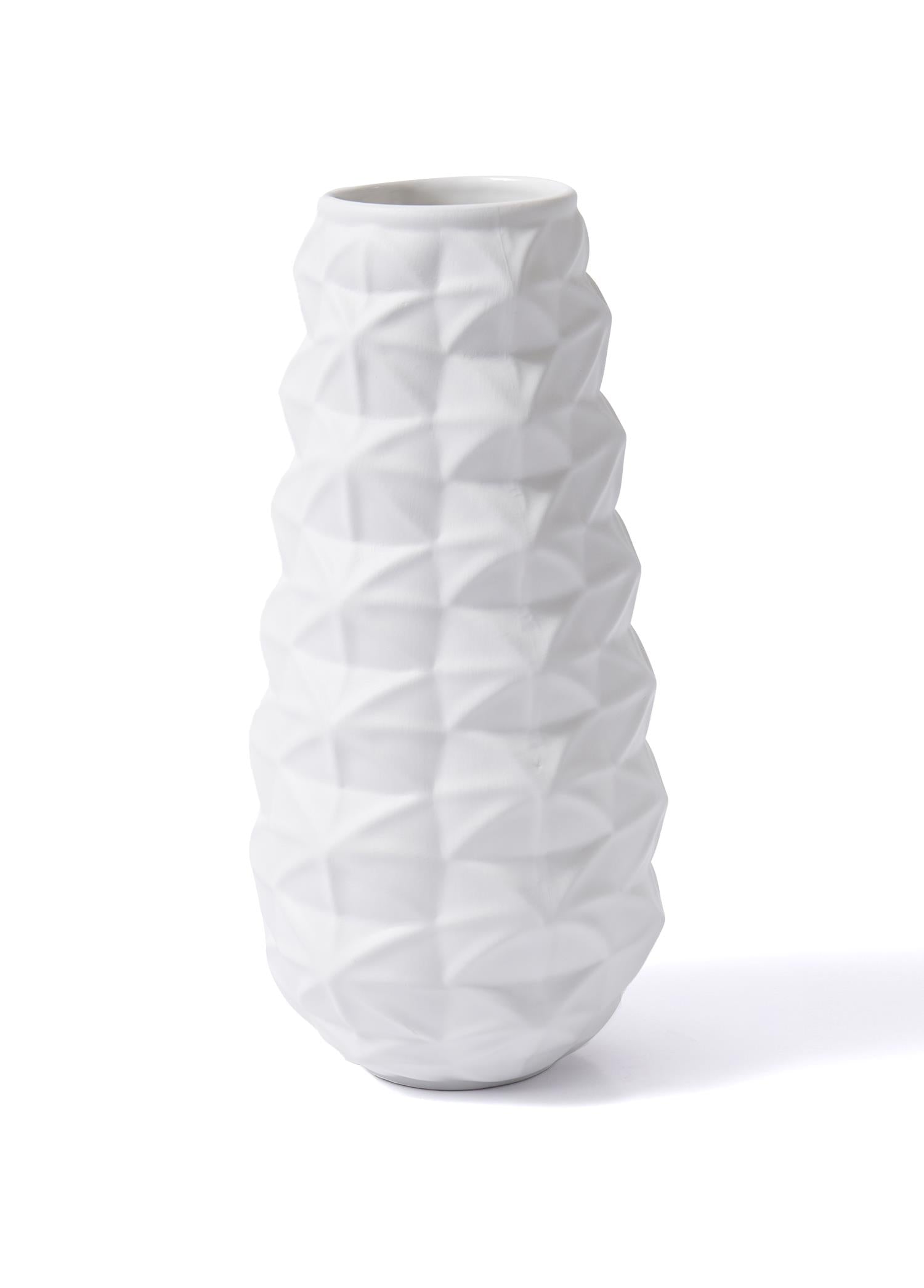 Licia Ceramic Vase White 17x17x37 cm