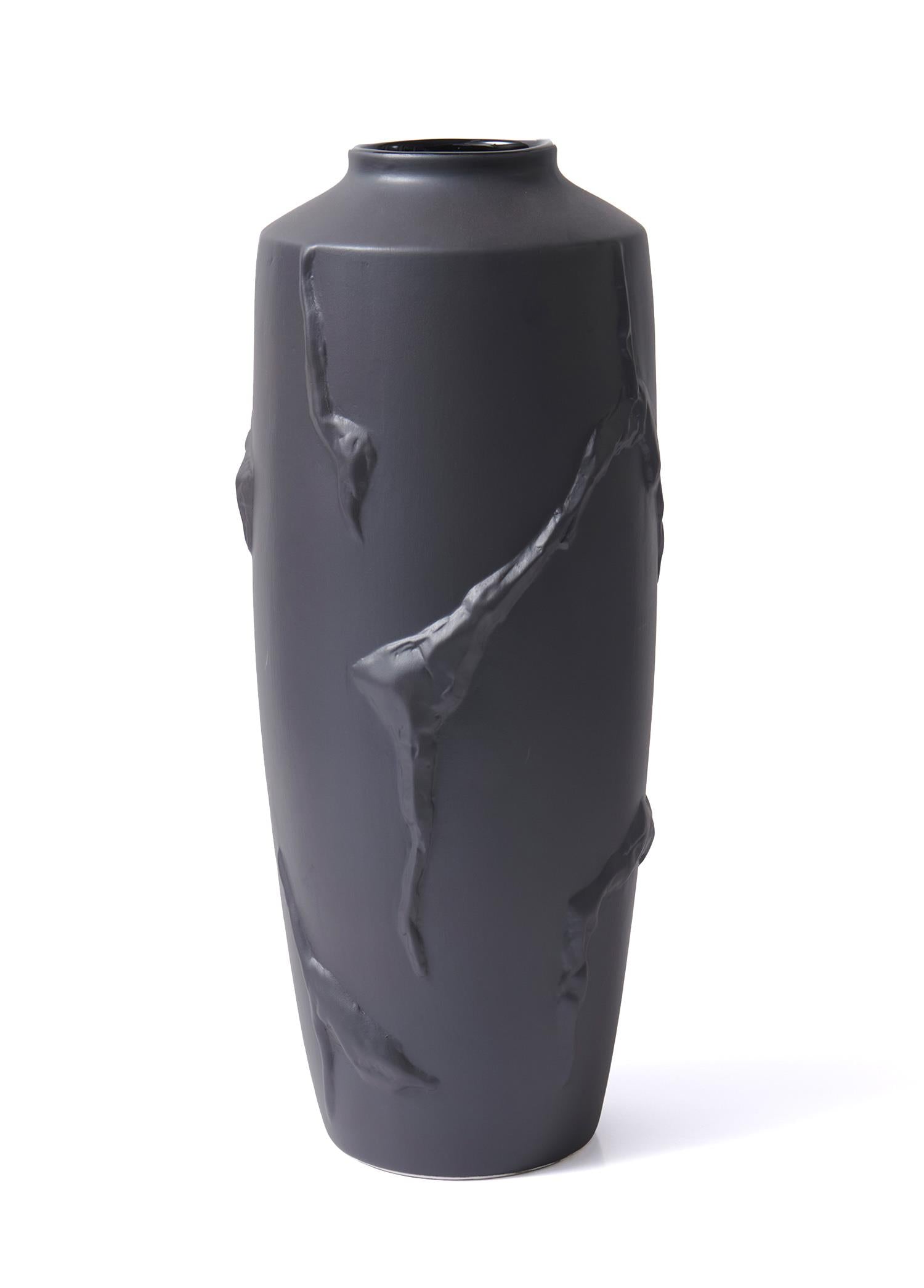 Licia Ceramic Vase Black 13x13x37 cm