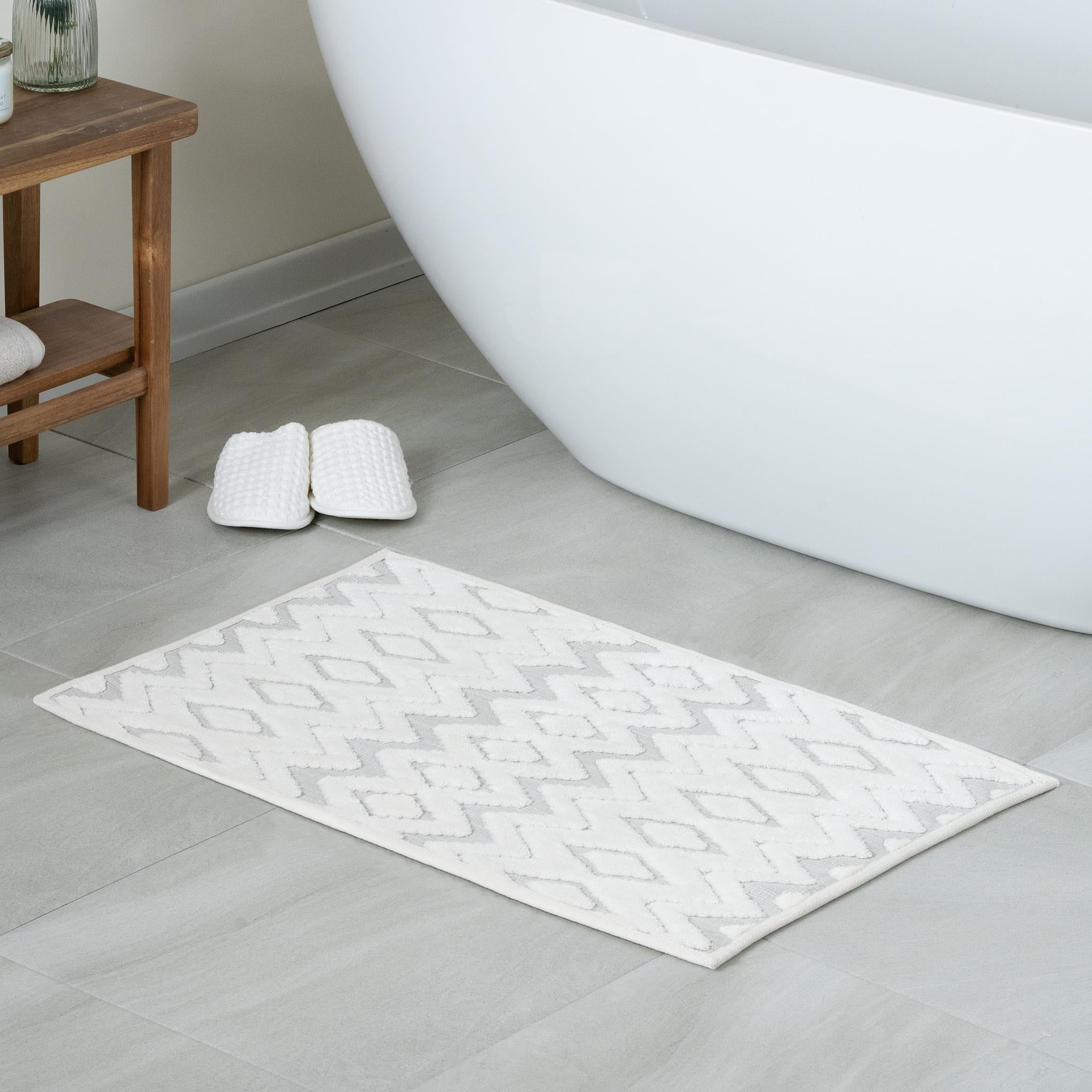 Lycian Natural Cotton Bath Mat 50x80 cm - Ecru