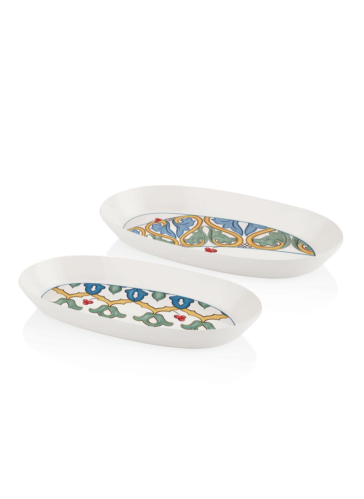 Limoncello Oval Serving Set of 2 Gray 29 cm - Exporgin - Global Shopping Site