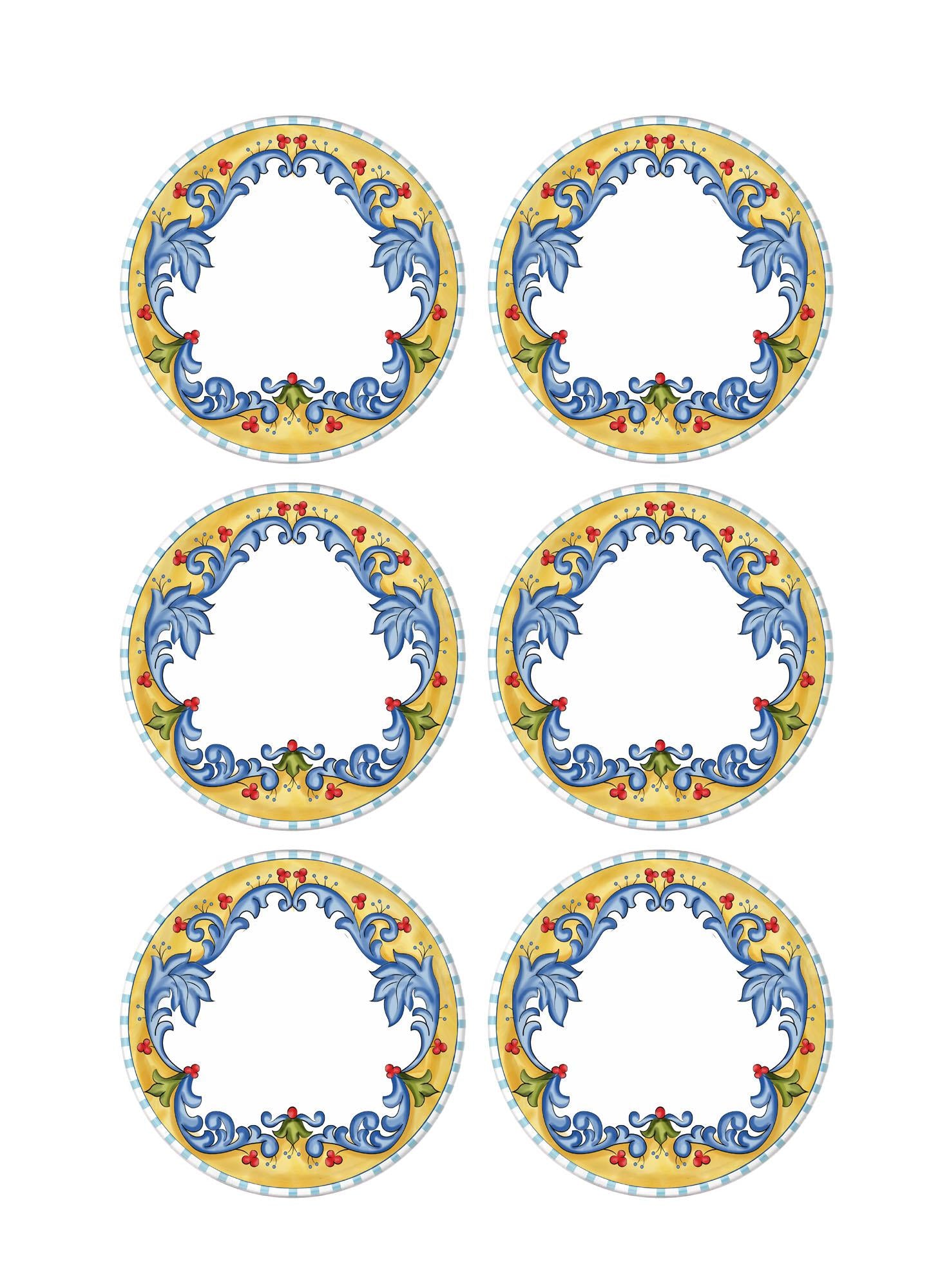 Limoncello Serving Plate Set of 6 26 cm