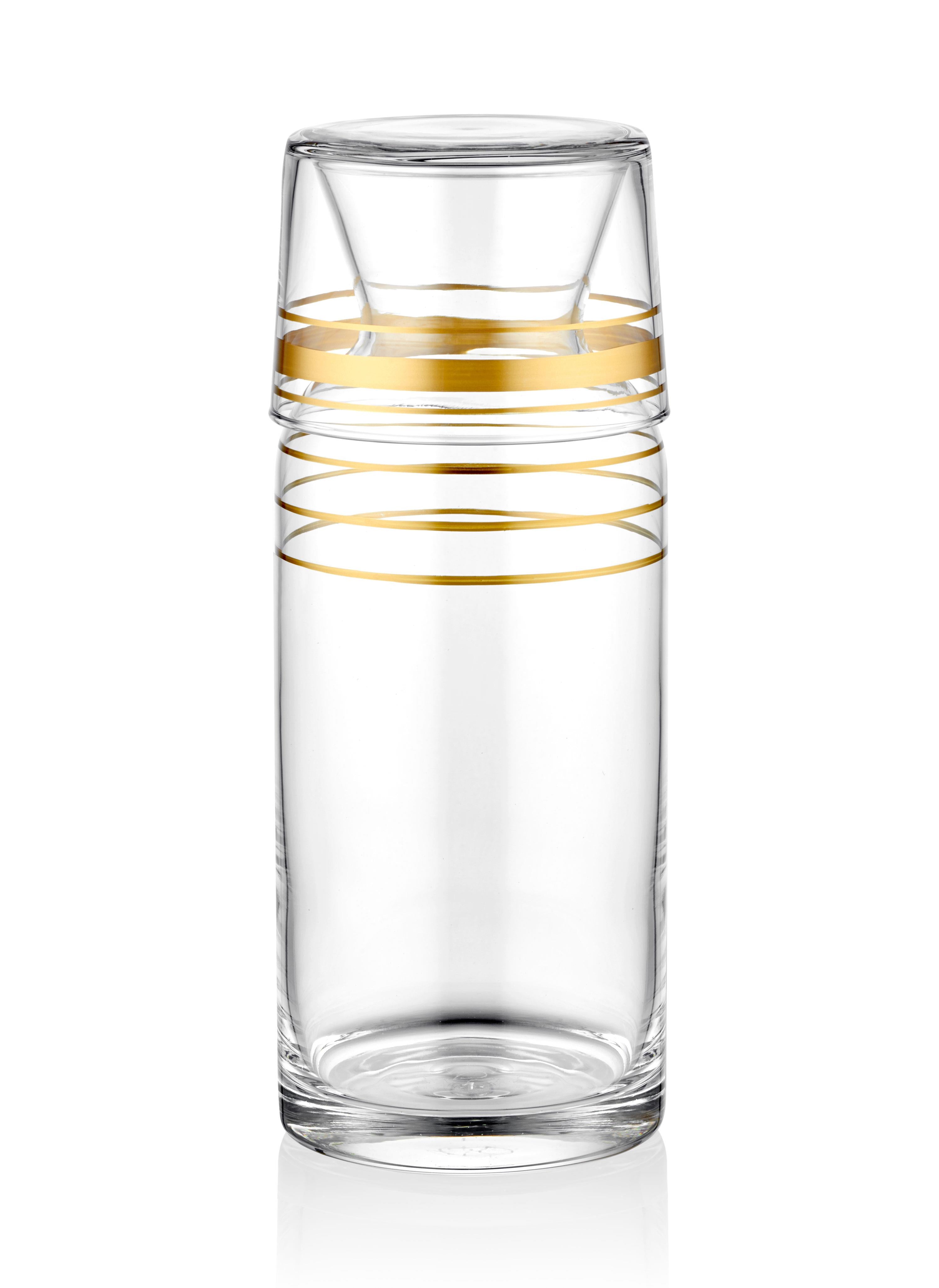 Lines Bedside Pitcher - Gold Transparent