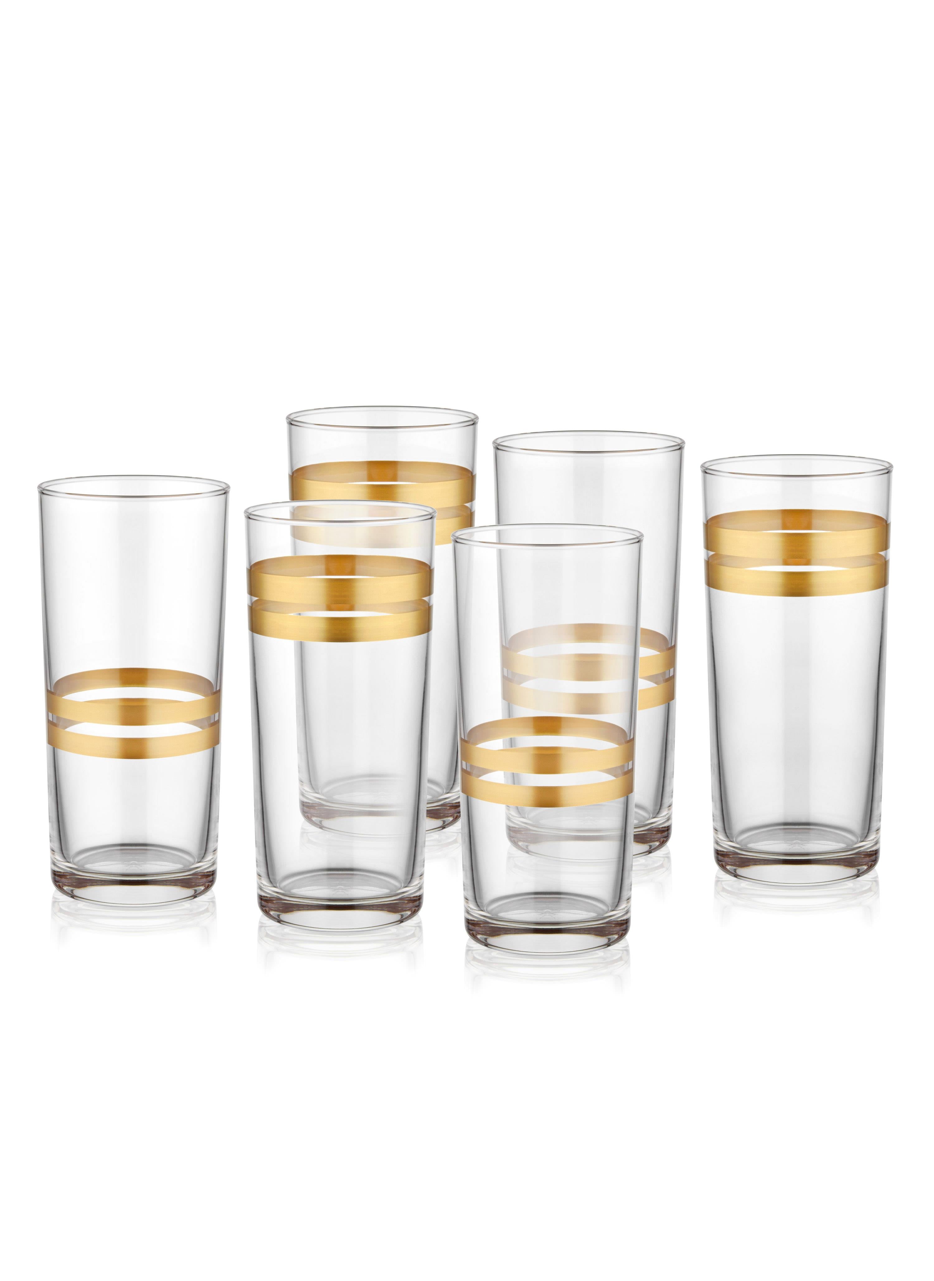 Lines Raki Glass Set of 6 - Gold