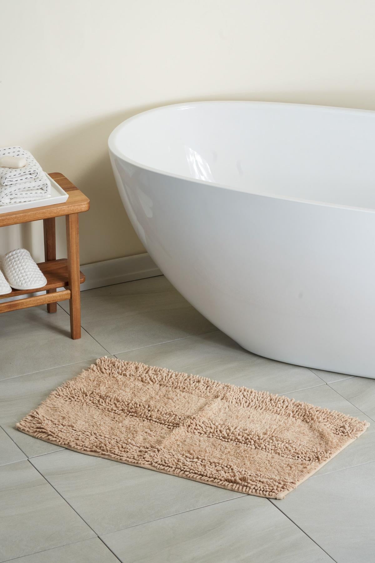 Luxury Softy Natural Cotton Bath Mat 50x80 cm - Beige