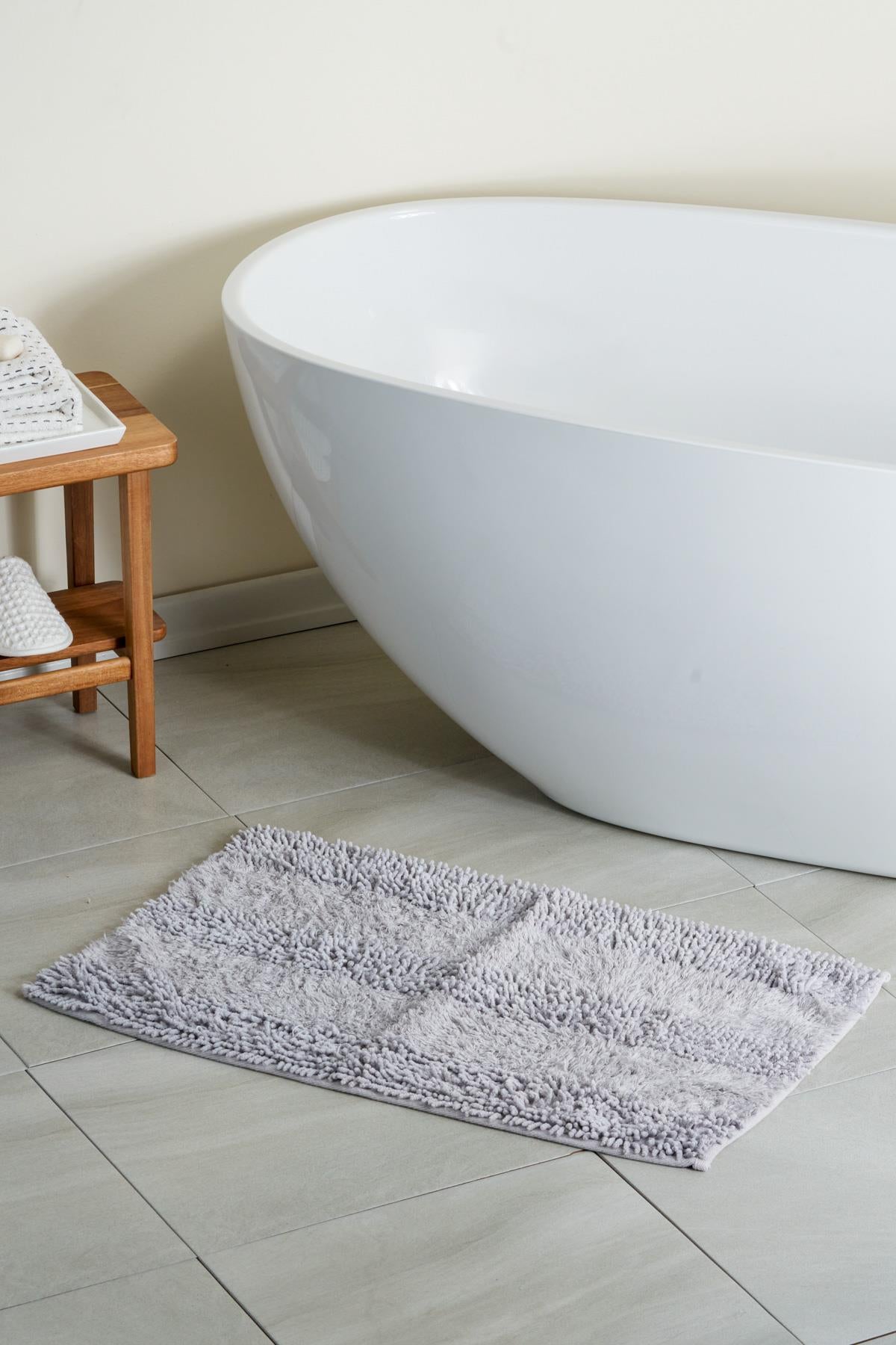 Luxury Softy Natural Cotton Bath Mat 50x80 cm - Grey