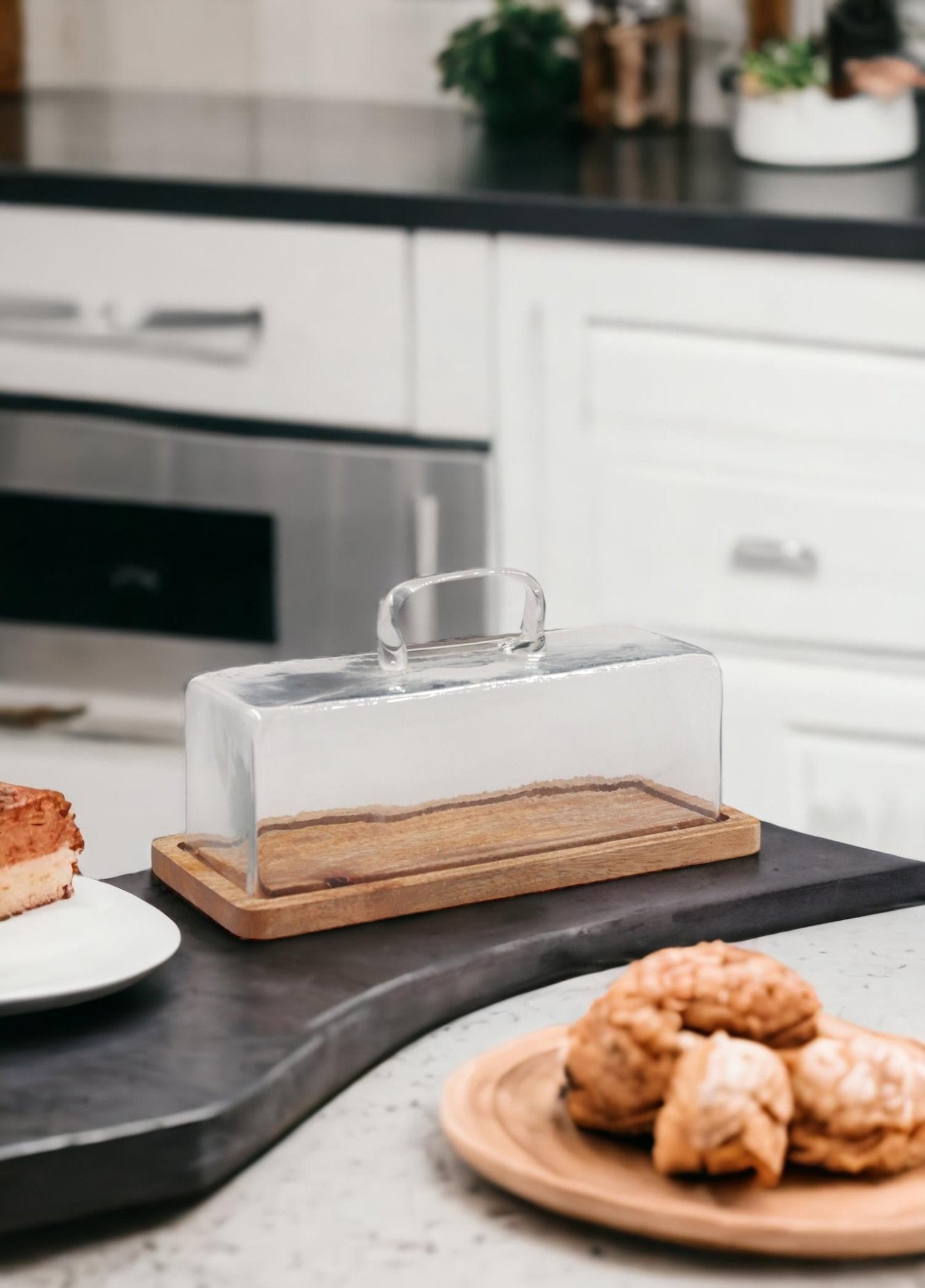 Madera Cake Storage Bowl 15x32x14 cm - Exporgin - Global Shopping Site