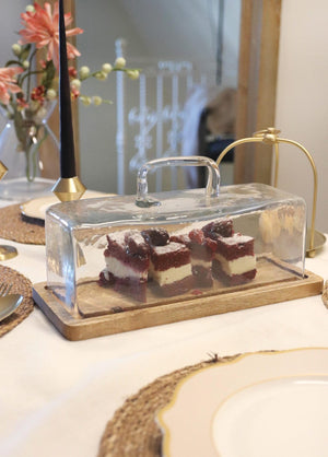 Madera Cake Storage Bowl 15x32x14 cm - Exporgin - Global Shopping Site