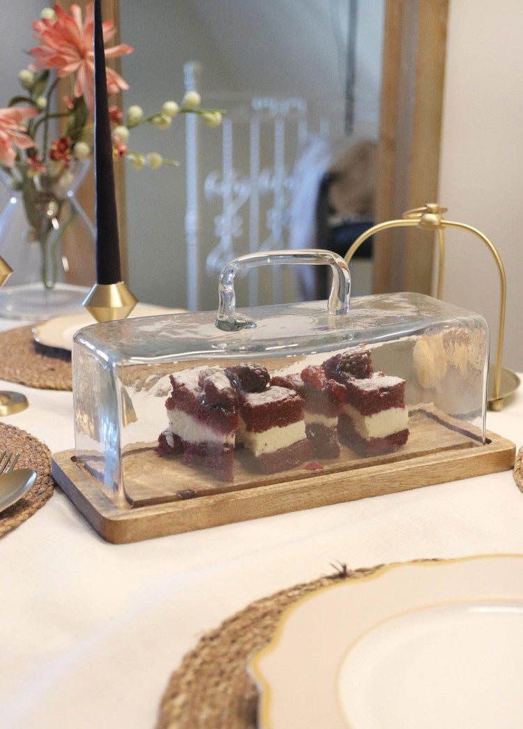 Madera Cake Storage Bowl 15x32x14 cm - Exporgin - Global Shopping Site