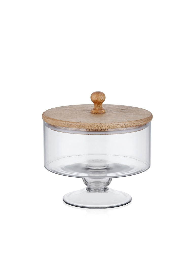 Madera Footed Cookie Jar 18x17x17 cm - Exporgin - Global Shopping Site