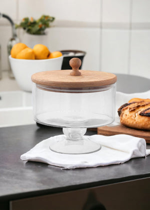 Madera Footed Cookie Jar 18x17x17 cm - Exporgin - Global Shopping Site