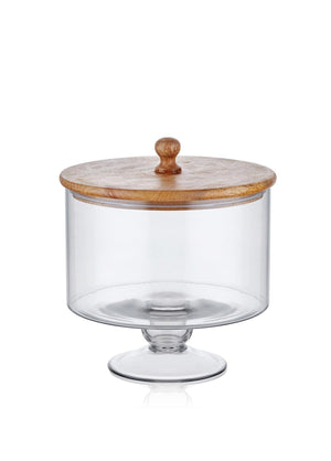Madera Footed Cookie Jar 24x20x20 cm - Exporgin - Global Shopping Site