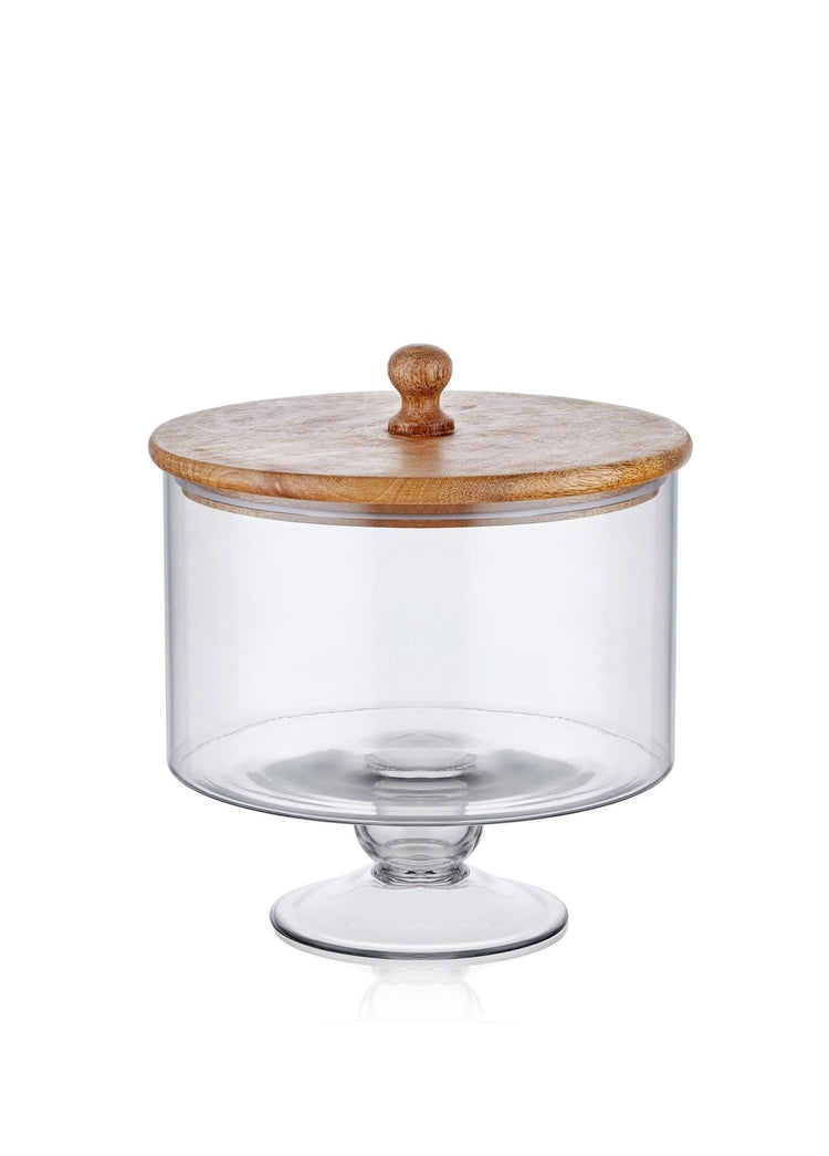Madera Footed Cookie Jar 24x20x20 cm - Exporgin - Global Shopping Site
