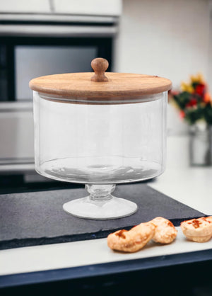 Madera Footed Cookie Jar 24x20x20 cm - Exporgin - Global Shopping Site