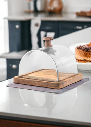 Madera Rectangular Cake Storage Bowl 15x19x19 cm - Exporgin - Global Shopping Site