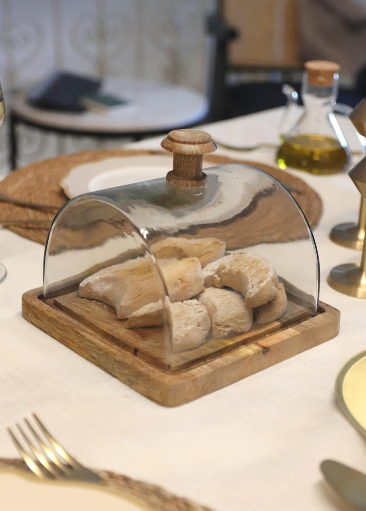 Madera Rectangular Cake Storage Bowl 15x19x19 cm - Exporgin - Global Shopping Site