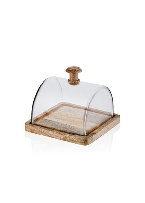 Madera Rectangular Cake Storage Bowl 15x19x19 cm - Exporgin - Global Shopping Site