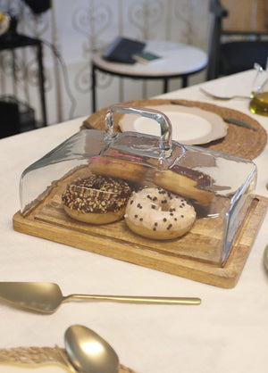 Madera Rectangular Cake Storage Bowl 16x28x18 cm - Exporgin | Türkiye Comes to You