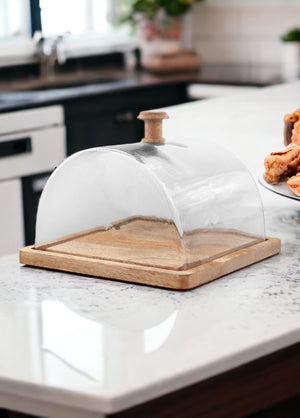 Madera Rectangular Cake Storage Bowl 18x24x24 cm - Exporgin - Global Shopping Site