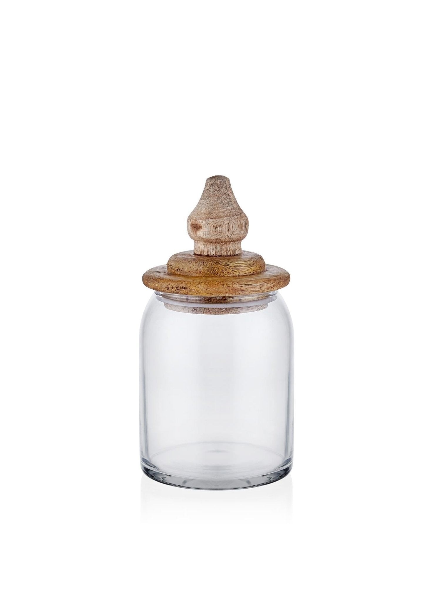 Madera Storage Jar with Lid 16x8x8 cm - Exporgin - Global Shopping Site