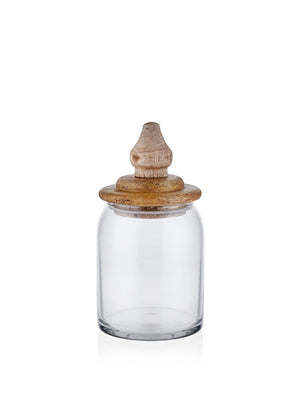 Madera Storage Jar with Lid 16x8x8 cm - Exporgin - Global Shopping Site