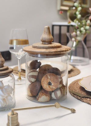 Madera Storage Jar with Lid 21x12x12 cm - Exporgin | Türkiye Comes to You