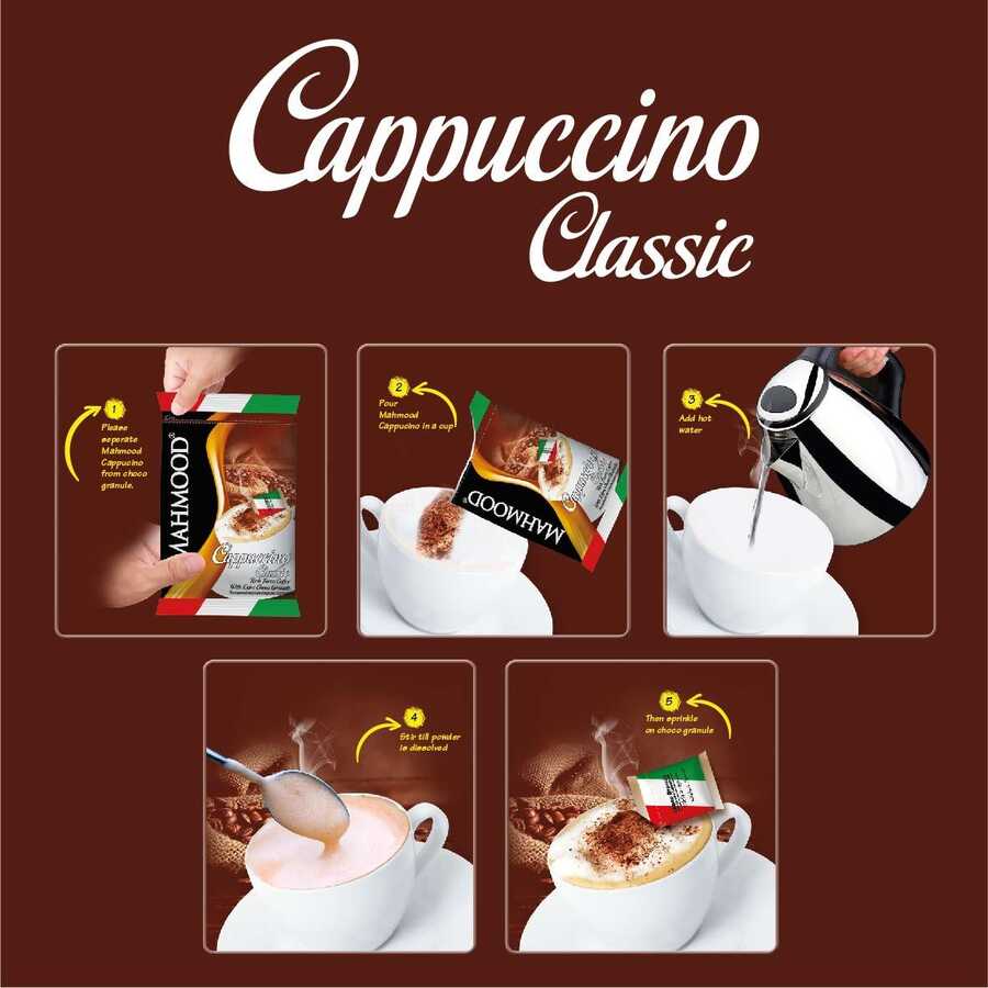 Mahmood Cappuccino Granulated Choco – Sugar - Free – 20 x 25g - Exporgin | Türkiye Comes to You