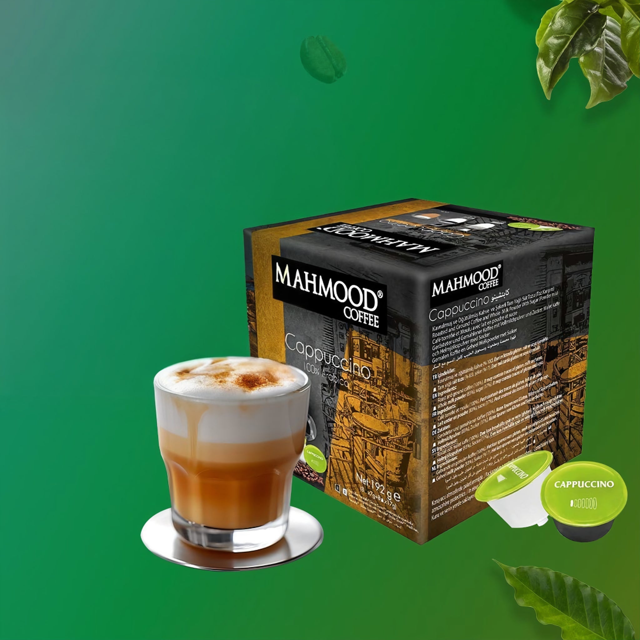 Mahmood Café Cappucino Capsules %100 Arabica 16 x 7g - Exportin | Türkiye Vient à toi