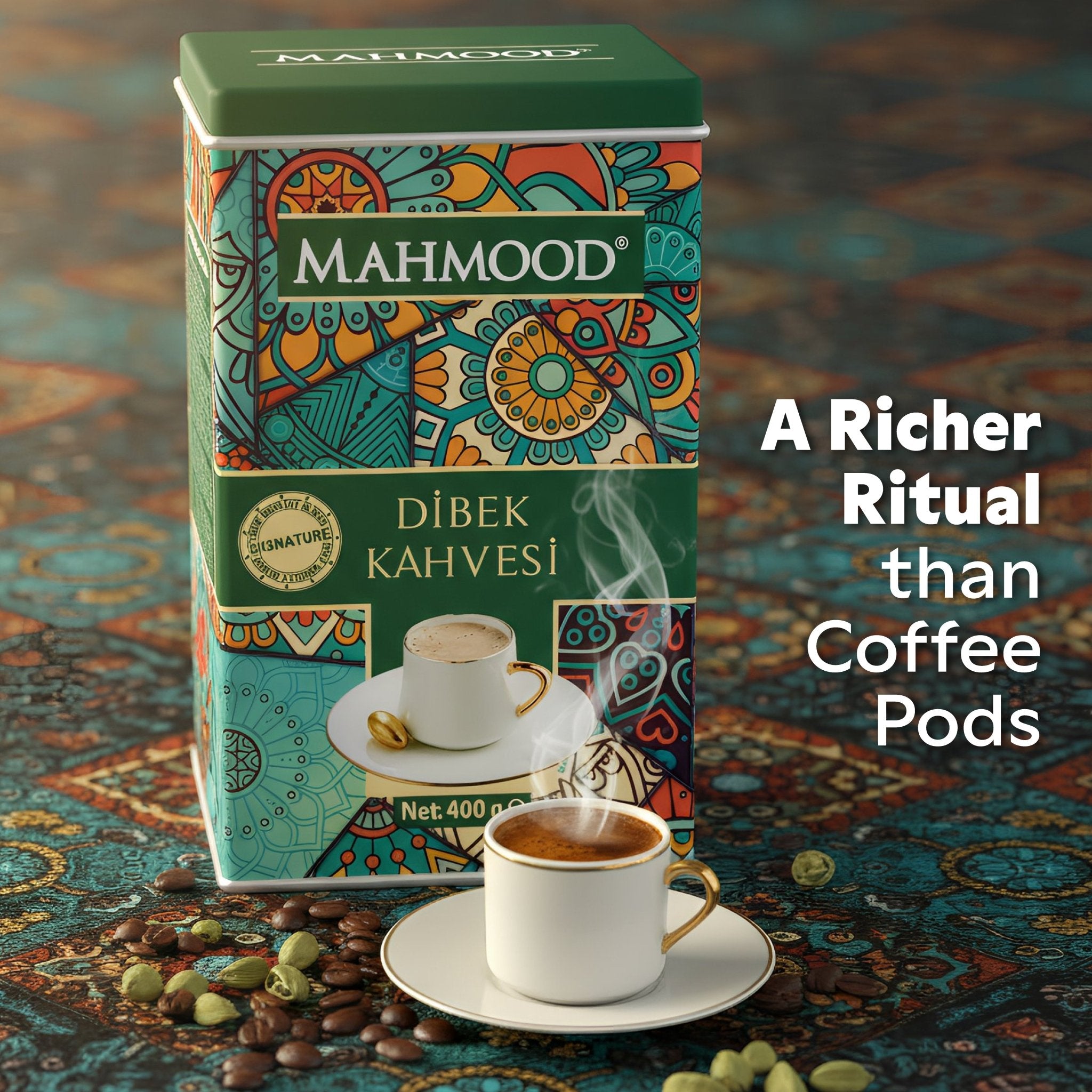 Mahmood Dibek Coffee 400g (14.11 oz) Tin - Exporgin | Türkiye Comes to You