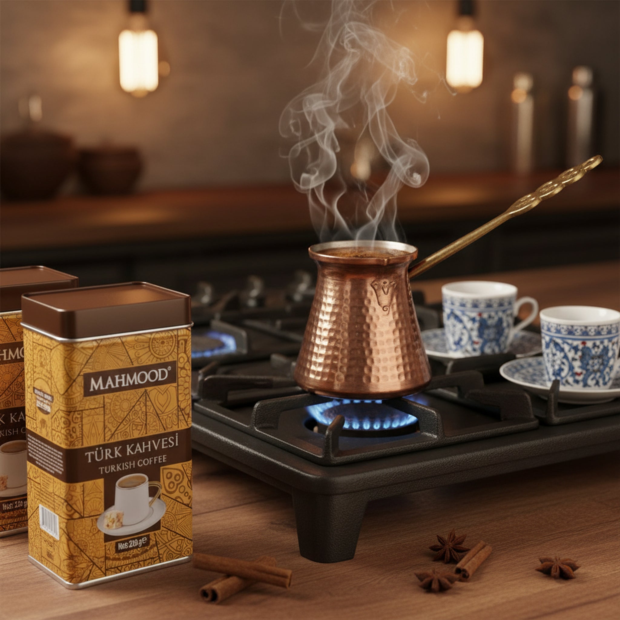 Mahmood Turkish Coffee – 220 gr Tin – Medium Roast Arabica, Traditional Flavor, Rich Foam - Exporgin | Türkiye Comes to You
