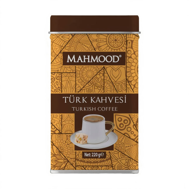 Mahmood Turkish Coffee – 220 gr Tin – Medium Roast Arabica, Traditional Flavor, Rich Foam - Exporgin | Türkiye Comes to You