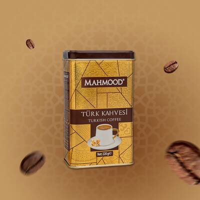Mahmood Turkish Coffee – 220 gr Tin – Medium Roast Arabica, Traditional Flavor, Rich Foam - Exporgin - Global Shopping Site