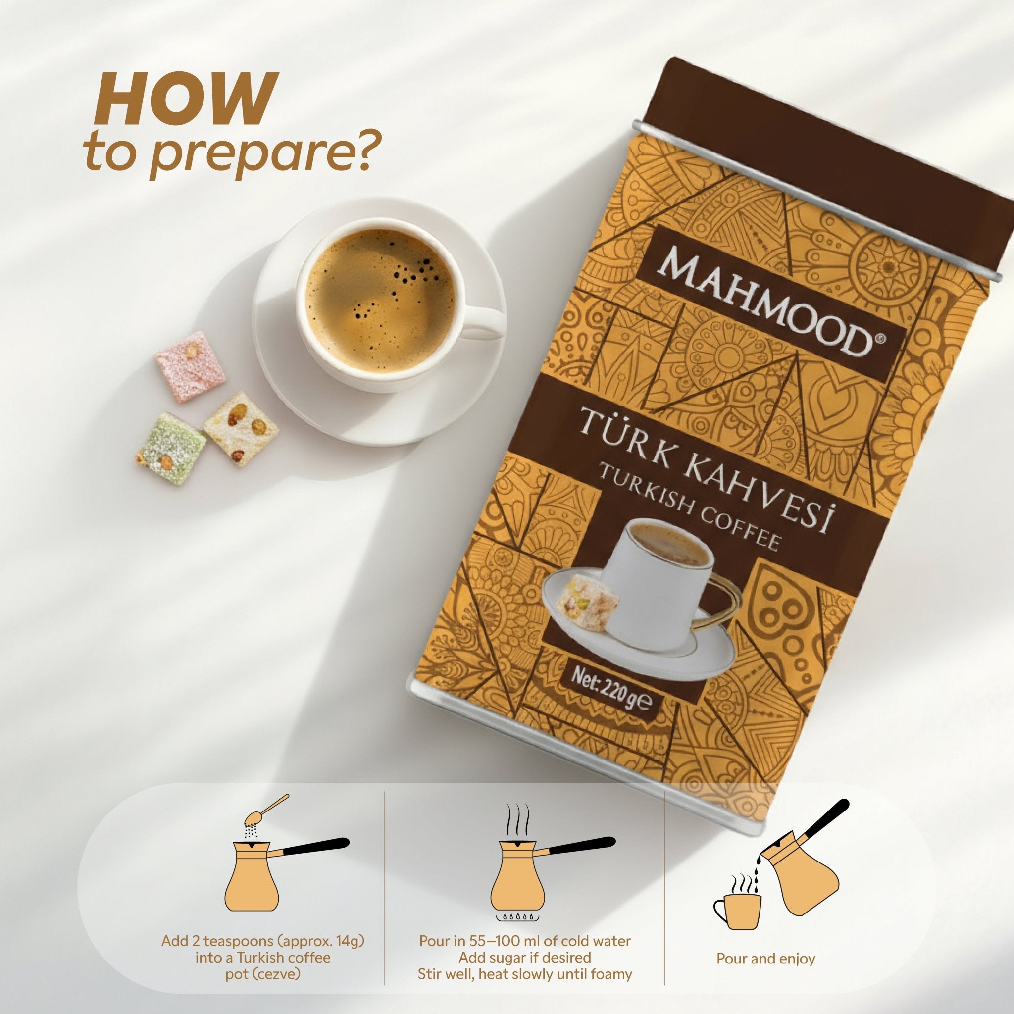 Mahmood Turkish Coffee 220g (7.76 oz) Tin - Exporgin | Türkiye Comes to You