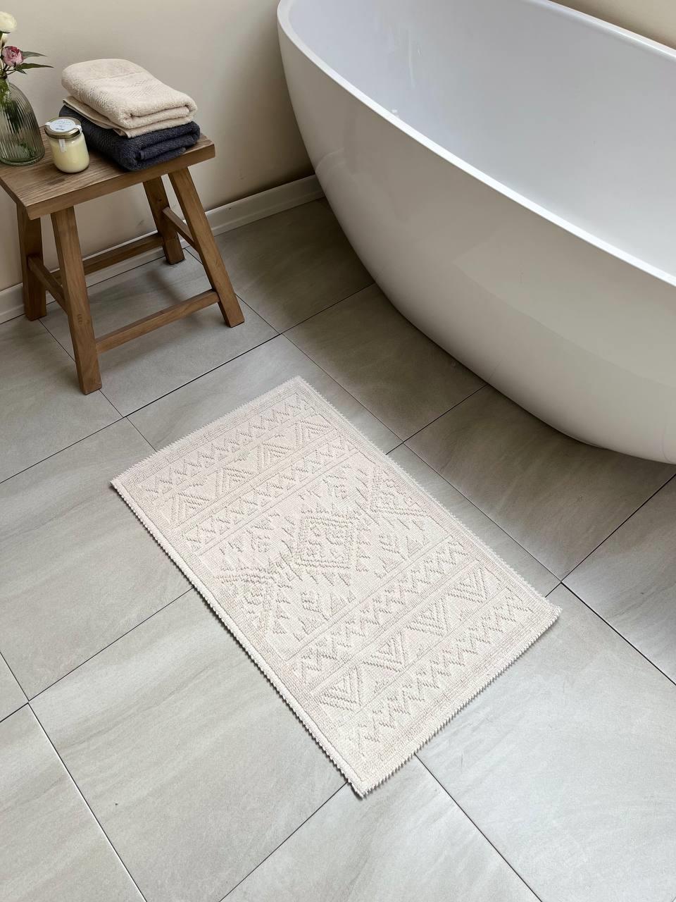 Marrakech Natural Cotton Bath Mat 50x80 cm - Ecru