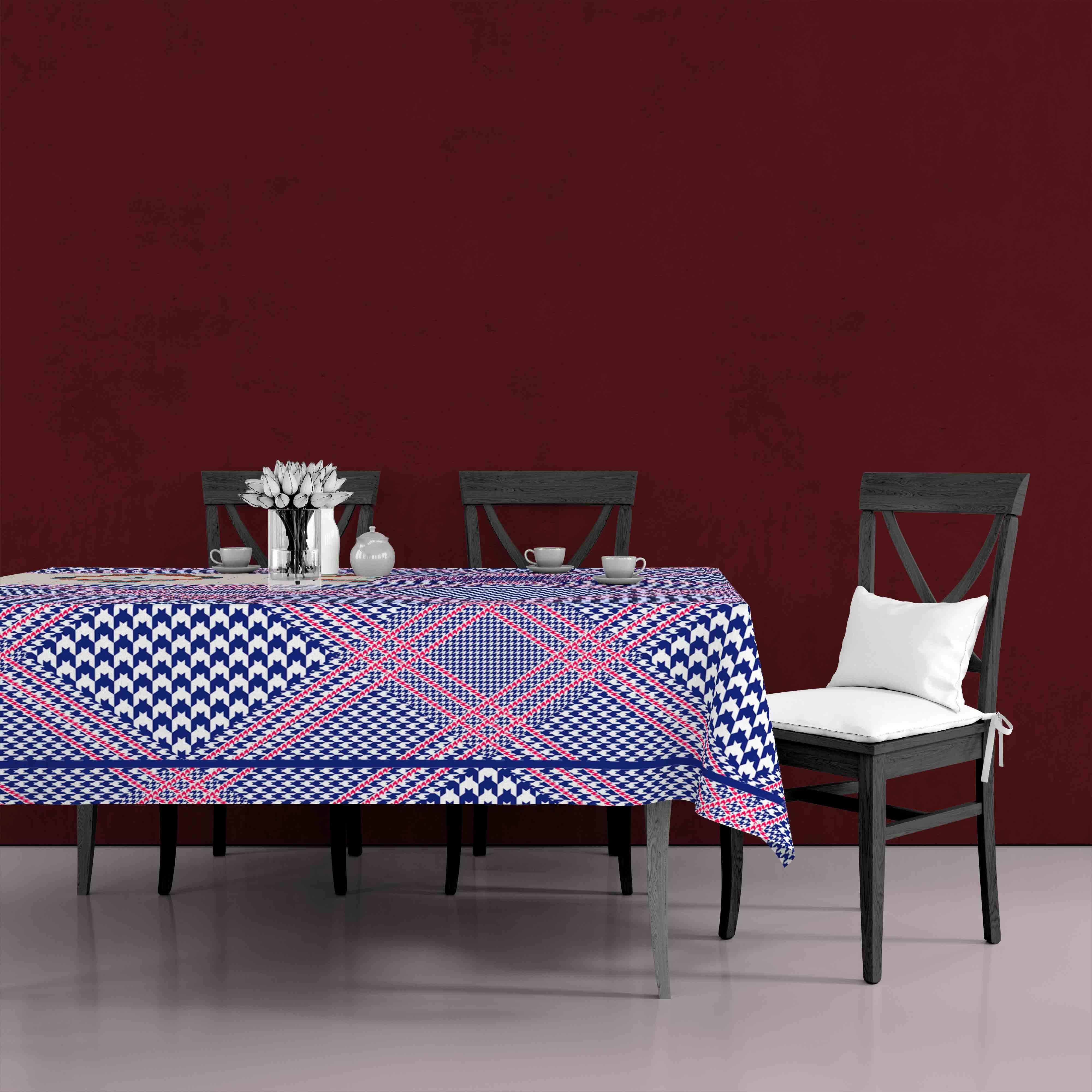 Rectangular Tablecloth Navy Blue Pink - 230x150 Cm