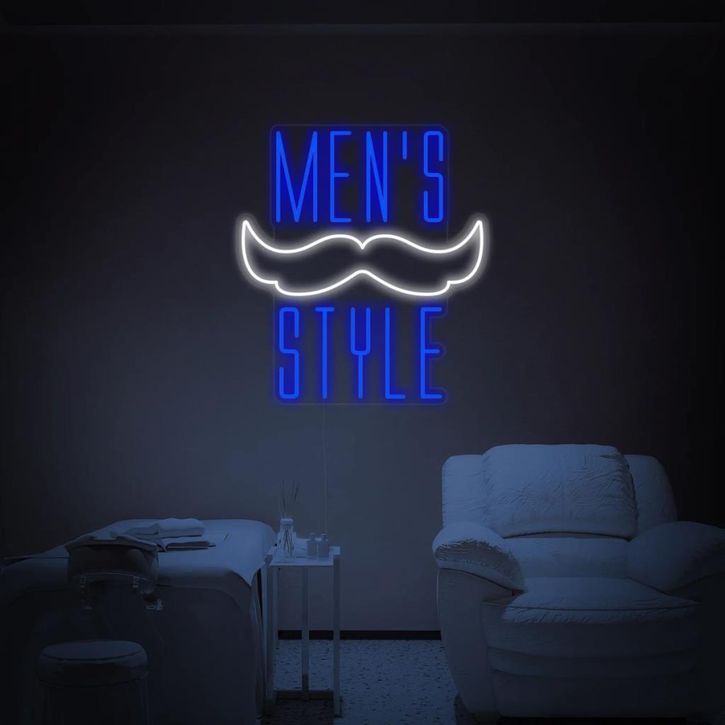 Men`s Style Mustache Neon Led Sign