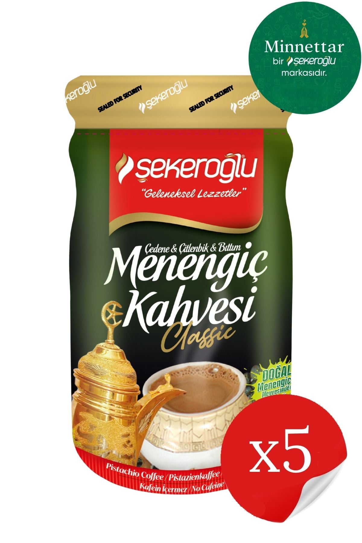 Şekeroğlu liquido menengiç caffè 5 x 600 gr