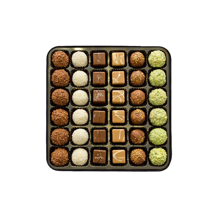 Meşhur Safranbolu Lokumcusu Assortiment de chocolats aux truffes dans une boîte en métal 470 g (16,58 oz) - Exporgin | Site d'achat mondial