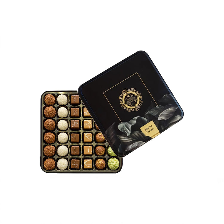 Meşhur Safranbolu Lokumcusu Assortiment de chocolats aux truffes dans une boîte en métal 470 g (16,58 oz) - Exporgin | Site d'achat mondial