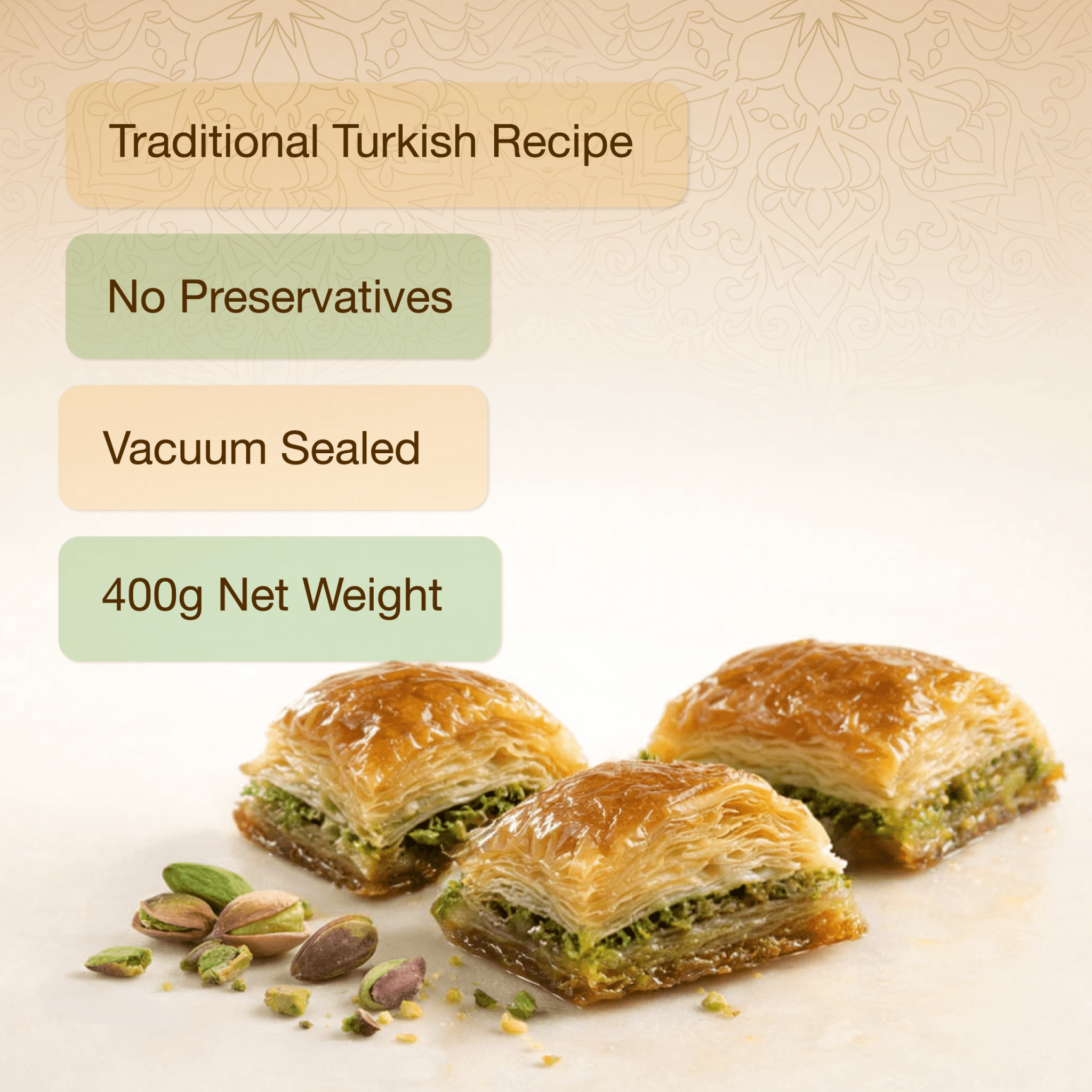 Meşhur Safranbolu Lokumcusu Pistachio Turkish Dessert 400g (14.11 oz) – Premium Turkish Sweets, Gift Box - Exporgin | Global Shopping Site