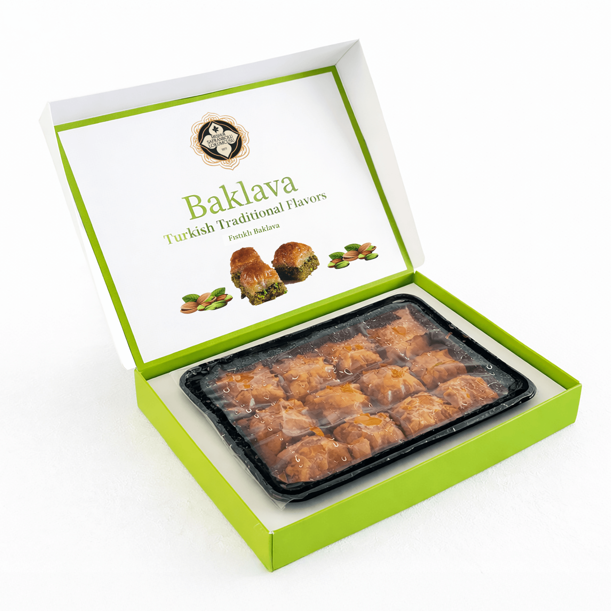 Meşhur Safranbolu Lokumcusu Pistachio Turkish Dessert 400g (14.11 oz) – Premium Turkish Sweets, Gift Box - Exporgin | Global Shopping Site