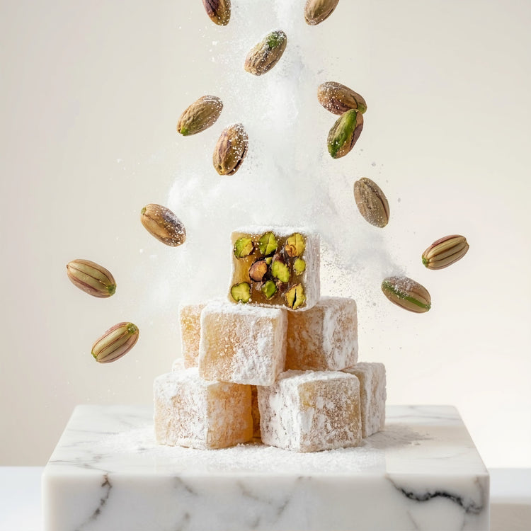 Meşhur Safranbolu Lokumcusu Turkish Delight with Double Roasted Pistachios - Exporgin | Türkiye Comes to You