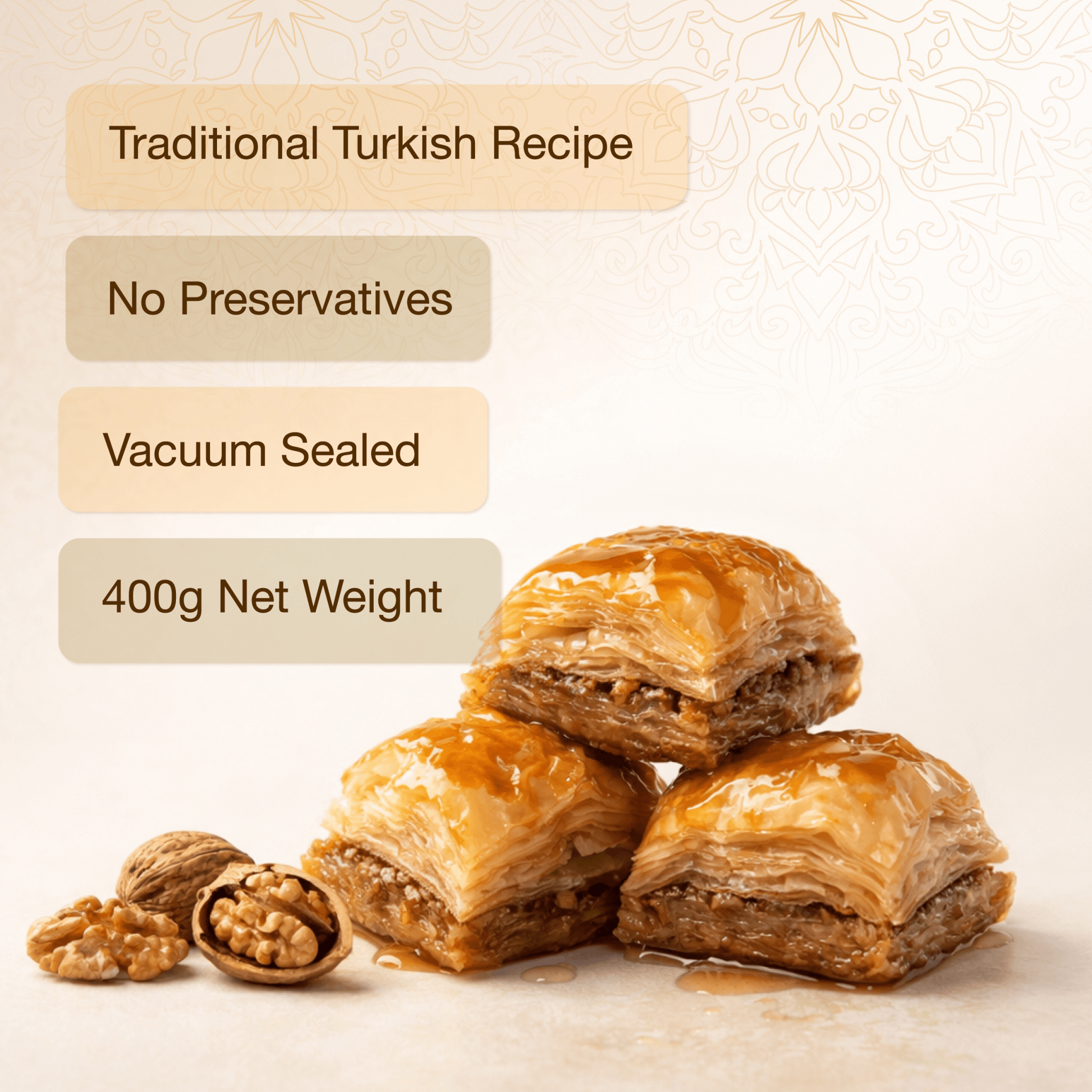 Meşhur Safranbolu Lokumcusu Walnut Turkish Dessert 400g (14.11 oz) – Traditional Turkish Sweets, Gift Box - Exporgin | Global Shopping Site