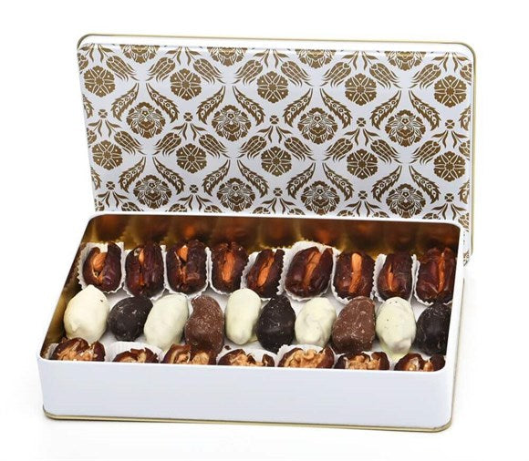 Mixed Specialty Dates Gift Box 515gr – Almond Stuffed and Chocolate Covered Dates