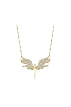 Michael Necklace Series Damen-Halskette mit Flügel aus weißem Zirkonstein und 925er-Silberkette – Exporgin – Global Shopping Site