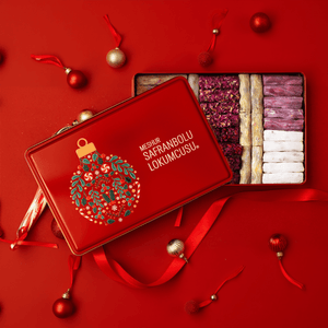 Mixed Finger Turkish Delight - Metal Box – Pomegranate & Pistachio, Rose, Grape, Sesame, Safflower, Double Sultan Varieties - 700g (24.69 oz) - Exporgin | Türkiye Comes to You