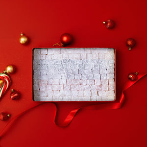 Mixed Flavored Turkish Delight Metal Box – Rose, Mint, Lemon & Orange Varieties – 1000g (35.27 oz) - Exporgin | Türkiye Comes to You