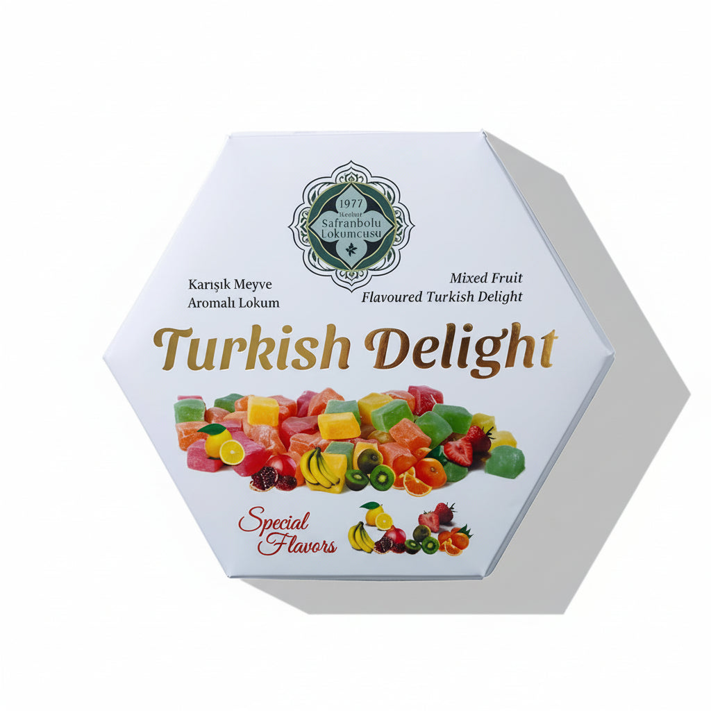 Mixed Fruit Flavored Turkish Delight – 200g (7.05 oz) / 320g (11.29 oz) - Exporgin | Türkiye Comes to You