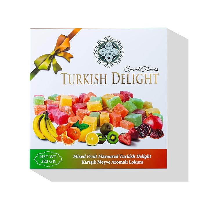Mixed Fruit Flavored Turkish Delight – 200g (7.05 oz) / 320g (11.29 oz) - Exporgin | Türkiye Comes to You