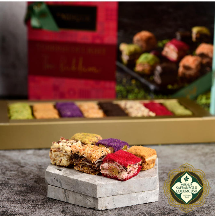 Mixed Turkish Delight in Black & White Box – 1kg (35.27 oz) - Exporgin | Türkiye Comes to You