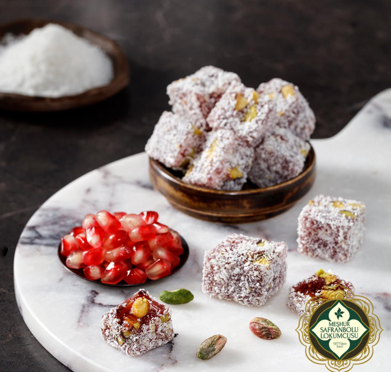 Mixed Turkish Delight in Blue Box – 1100g (38.80 oz) - Exporgin | Türkiye Comes to You